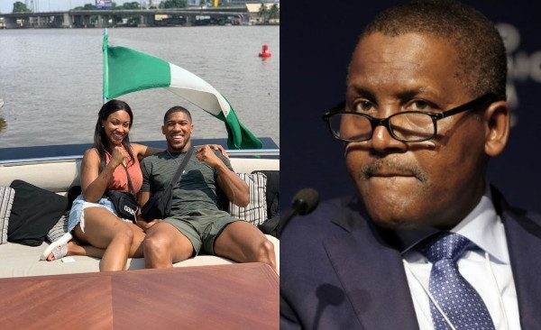 Anthony Joshua and his sister hosted by Dangote in his ?15.5Billion luxury yacht (Photos)